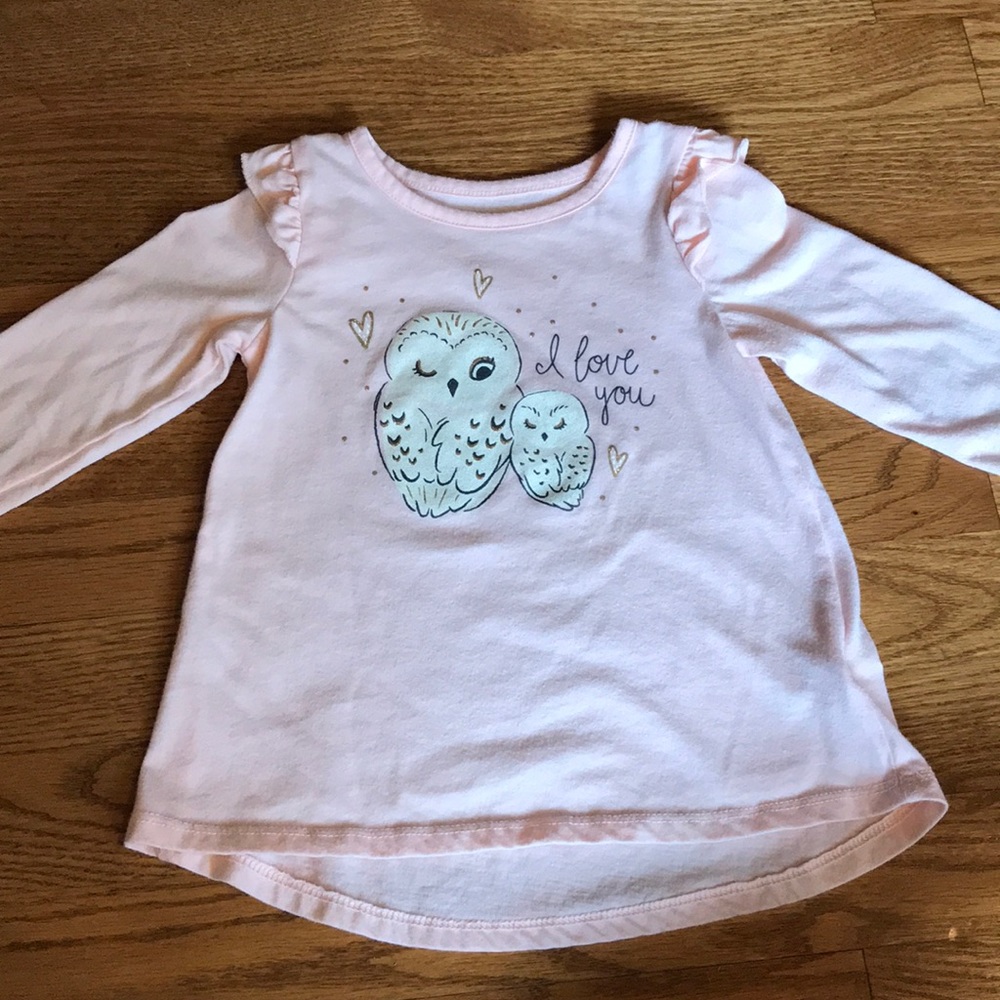 Jumping Beans owl high-lo shirt